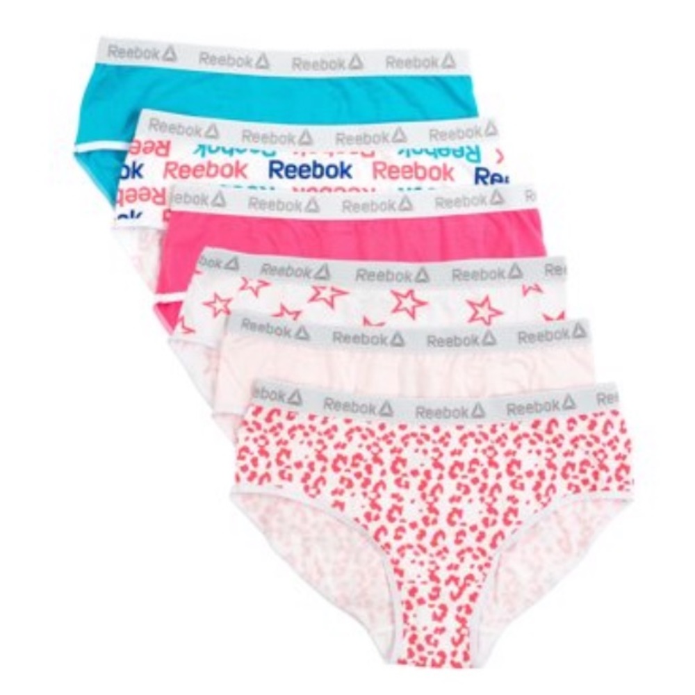 💜Reebok GirlsUnderwear 6pk Stretch HipsterPanties